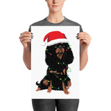 black & tan christmas cav | poster