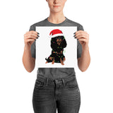 black & tan christmas cav | poster