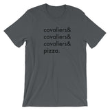 cavaliers & pizza | unisex cavalier king charles spaniel t-shirt