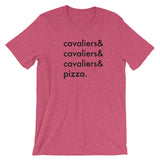 cavaliers & pizza | unisex cavalier king charles spaniel t-shirt