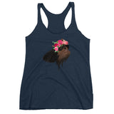 black & tan flower crown | women's tank