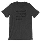 cavaliers & pizza | unisex cavalier king charles spaniel t-shirt