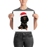 black & tan christmas cav | poster
