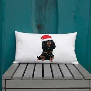 black & tan christmas cav | pillow
