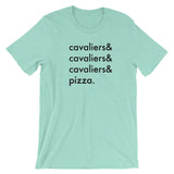 cavaliers & pizza | unisex cavalier king charles spaniel t-shirt