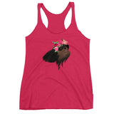 black & tan flower crown | women's tank