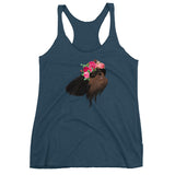 black & tan flower crown | women's tank
