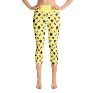 yellow cav party | capri yoga pants