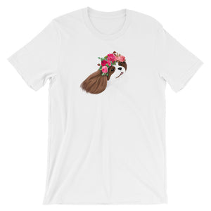 blenheim flower crown cav | unisex cavalier king charles spaniel t-shirt