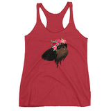 black & tan flower crown | women's tank