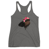 black & tan flower crown | women's tank