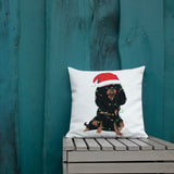 black & tan christmas cav | pillow