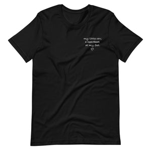 heartbeat at my feet | embroidered unisex cavalier king charles spaniel tshirt