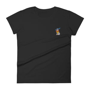diva cav | women's embroidered cavalier king charles spaniel t-shirt
