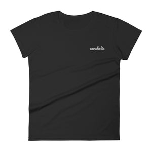 cavaholic | women's embroidered cavalier king charles spaniel t-shirt
