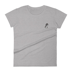 team tri | women's embroidered cavalier king charles spaniel t-shirt